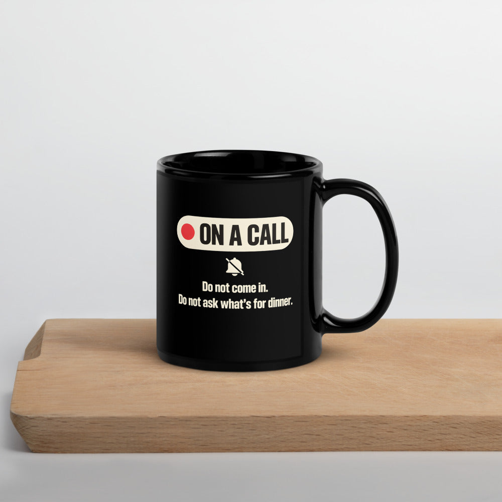 On A Call do not disturb status mug — 11 oz, front
