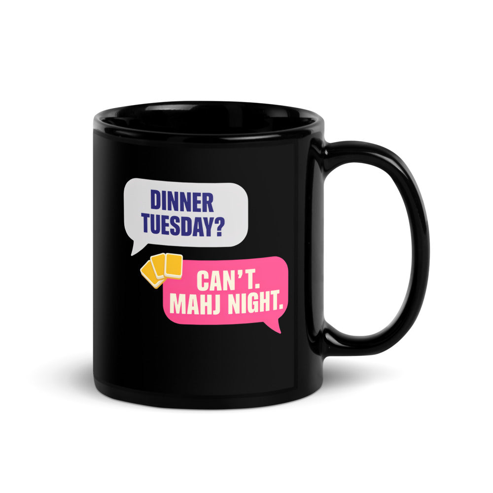 Mahj Night funny mahjong mug — 11 oz, handle on the right