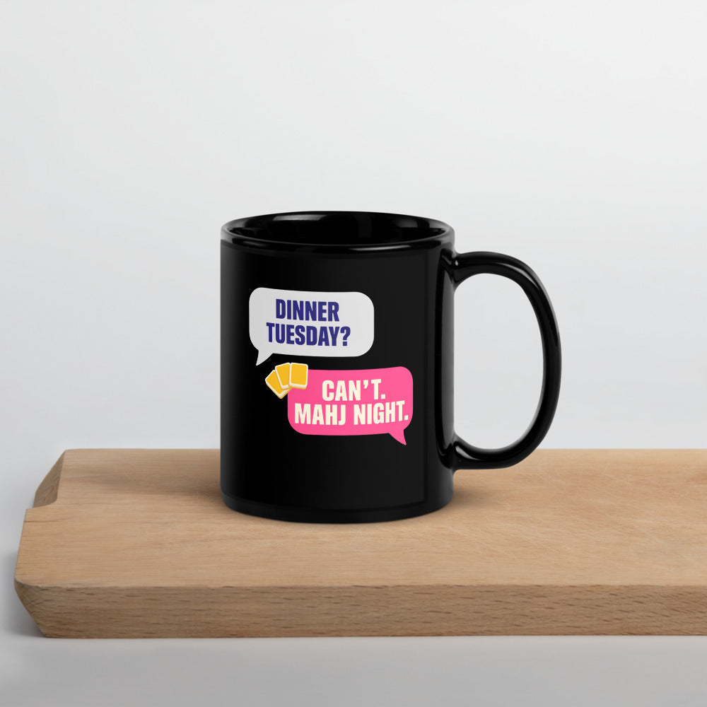 Mahj Night funny mahjong mug — 11 oz, front