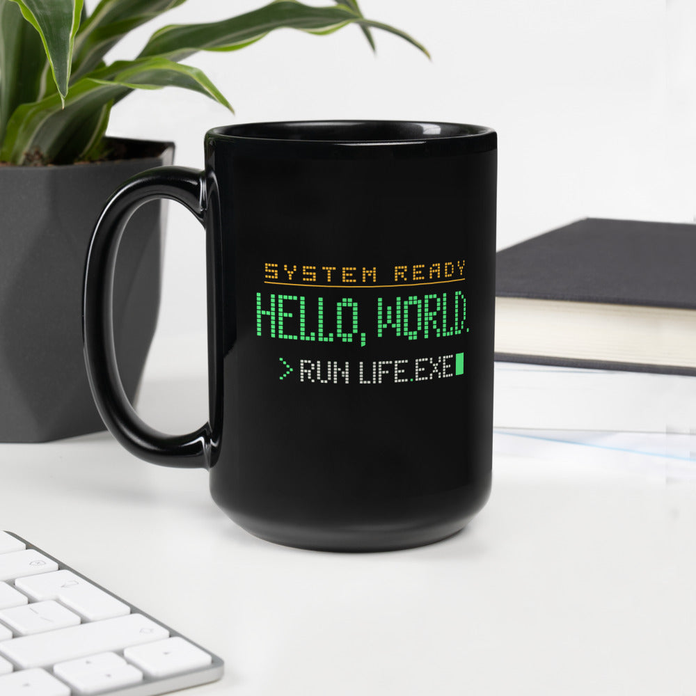 Hello World programmer mug — 15 oz