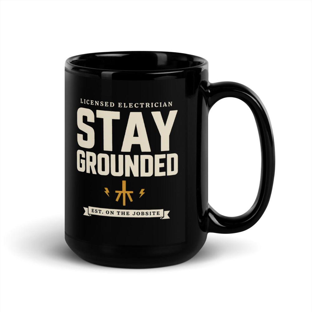 Stay Grounded print — 15 oz, handle on the right