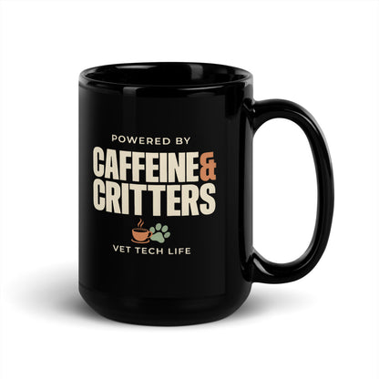 Caffeine & Critters print — 15 oz, handle on the right