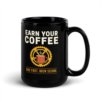 Earn Your Coffee print — 15 oz, handle on the right