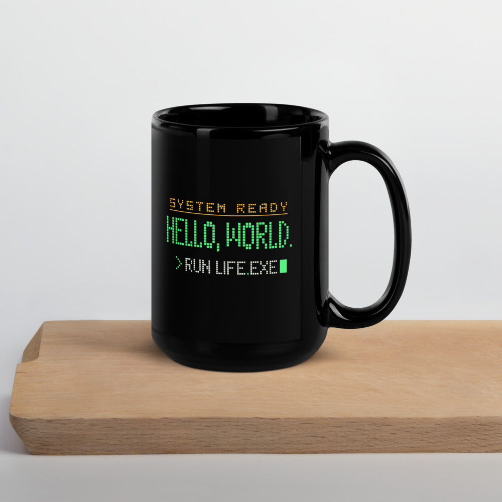 Hello World programmer mug — 15 oz, front