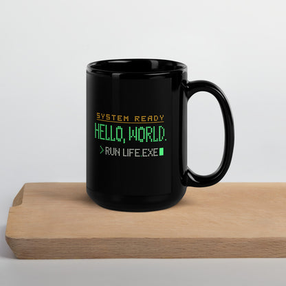 Hello World programmer mug — 15 oz, front