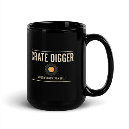 Crate Digger vinyl record print — 15 oz, handle on the right