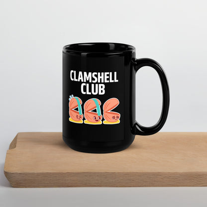 Clamshell Club funny physical therapy mug — 15 oz, front