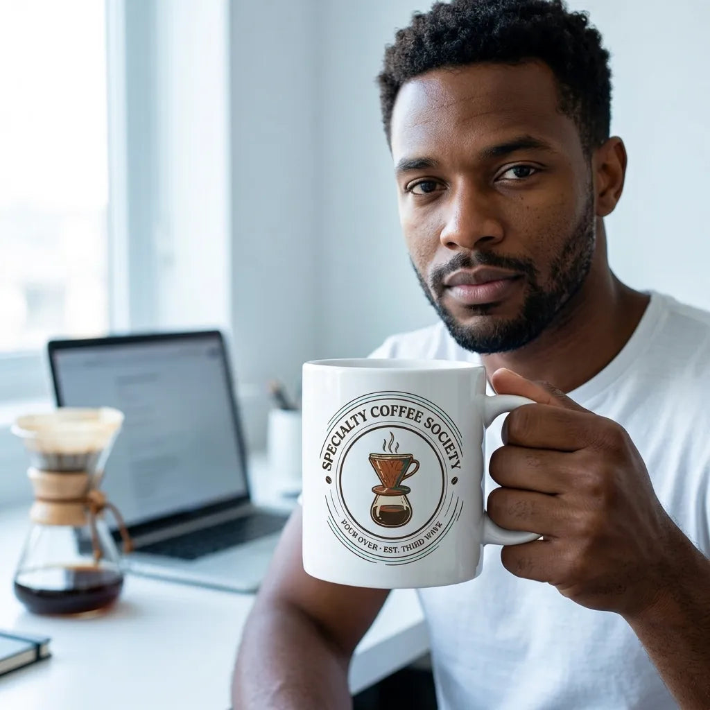 Specialty Coffee Society specialty coffee ceramic mug — lifestyle