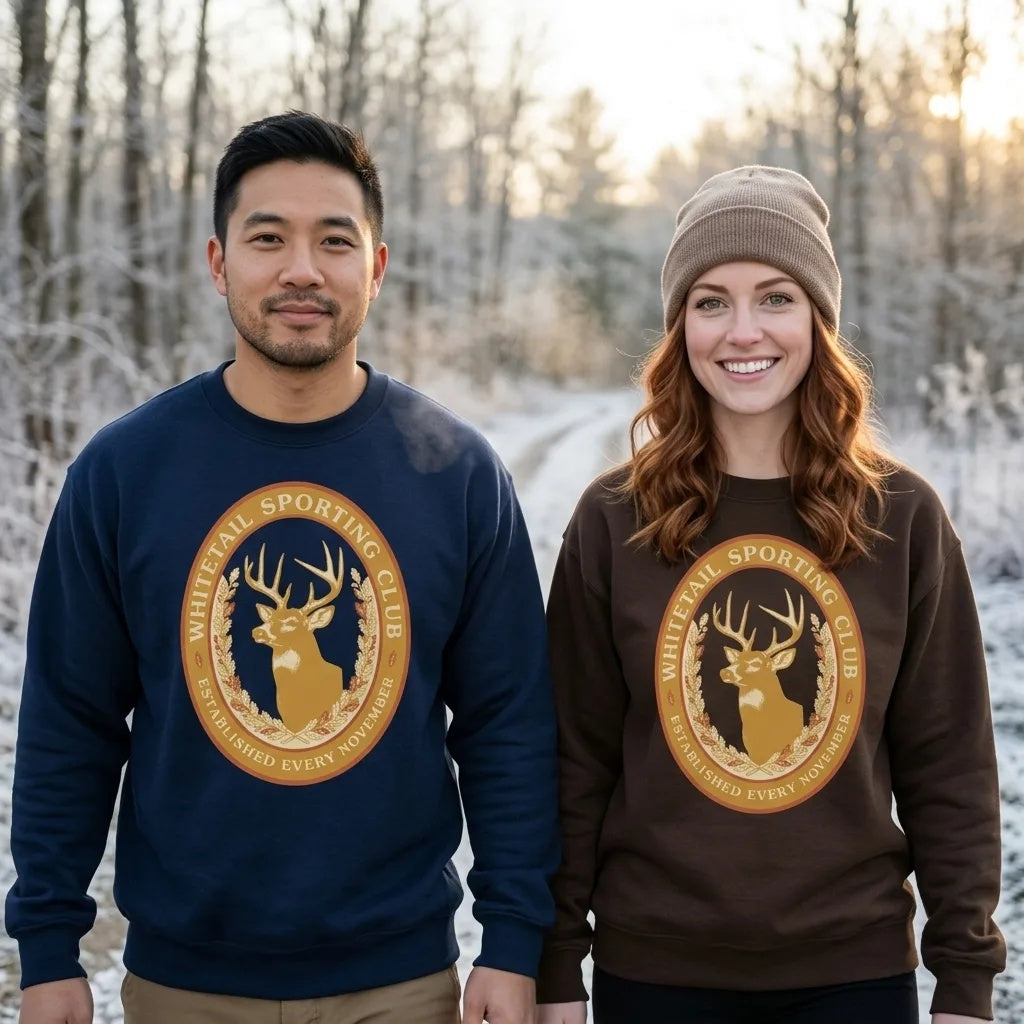 Whitetail Sporting Club vintage deer hunting crewneck sweatshirt — lifestyle