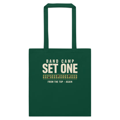 Set One marching band drill chart cotton tote bag — Bottle Green, flat