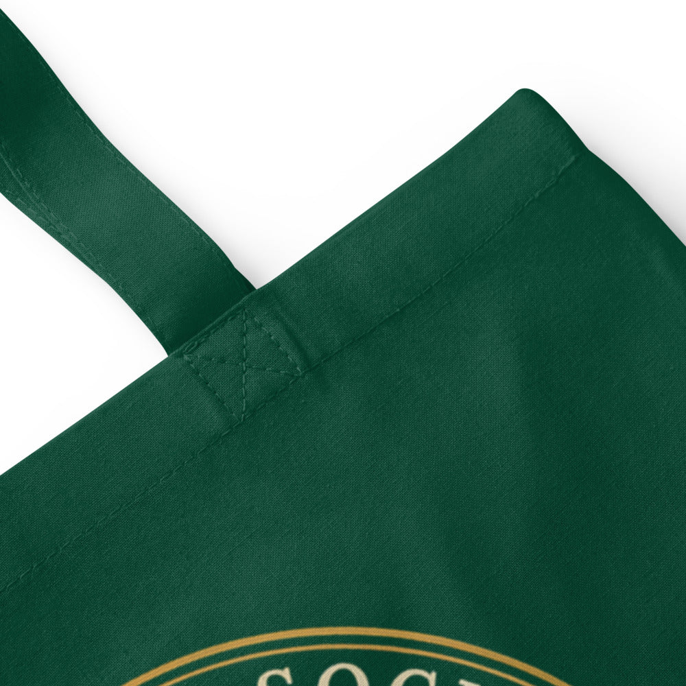 Smut Reader Society romantasy book tote bag — Bottle Green, detail