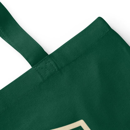 Licensed to Sell real estate agent cotton tote bag — Bottle Green, detail