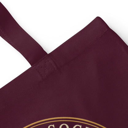 Smut Reader Society romantasy book tote bag — Burgundy, detail