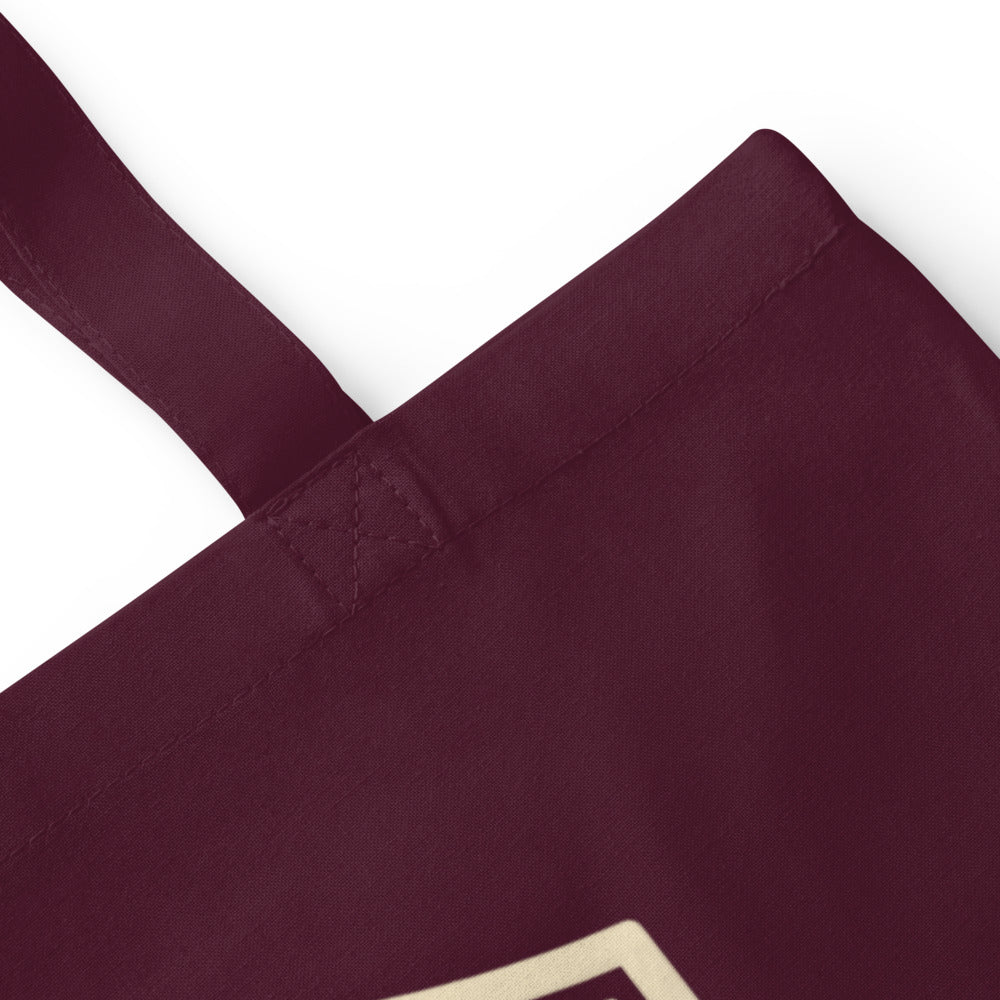 Licensed to Sell real estate agent cotton tote bag — Burgundy, detail