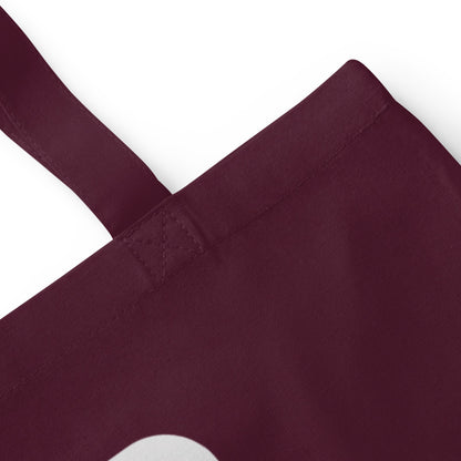 Mahj Night funny mahjong market tote bag — Burgundy, detail