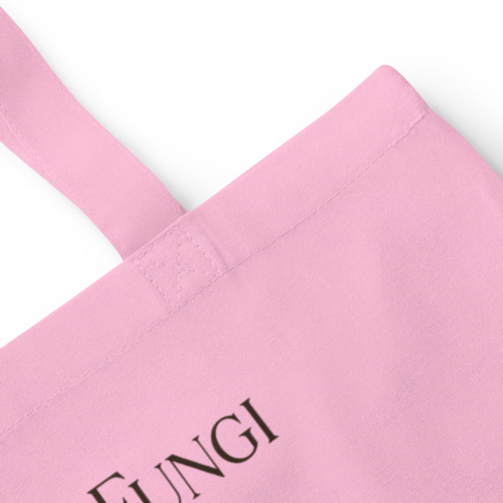 Forest Fungi vintage mushroom field guide tote bag — Classic Pink, detail