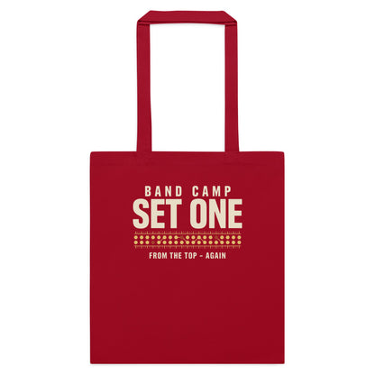 Set One marching band drill chart cotton tote bag — Classic Red, flat