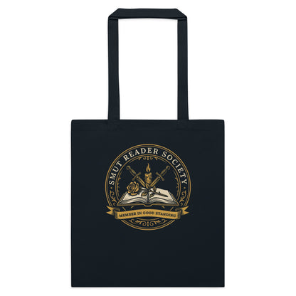 Smut Reader Society romantasy book tote bag — French Navy, flat