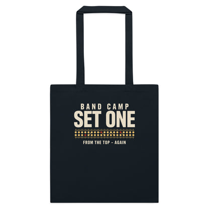 Set One marching band drill chart cotton tote bag — French Navy, flat