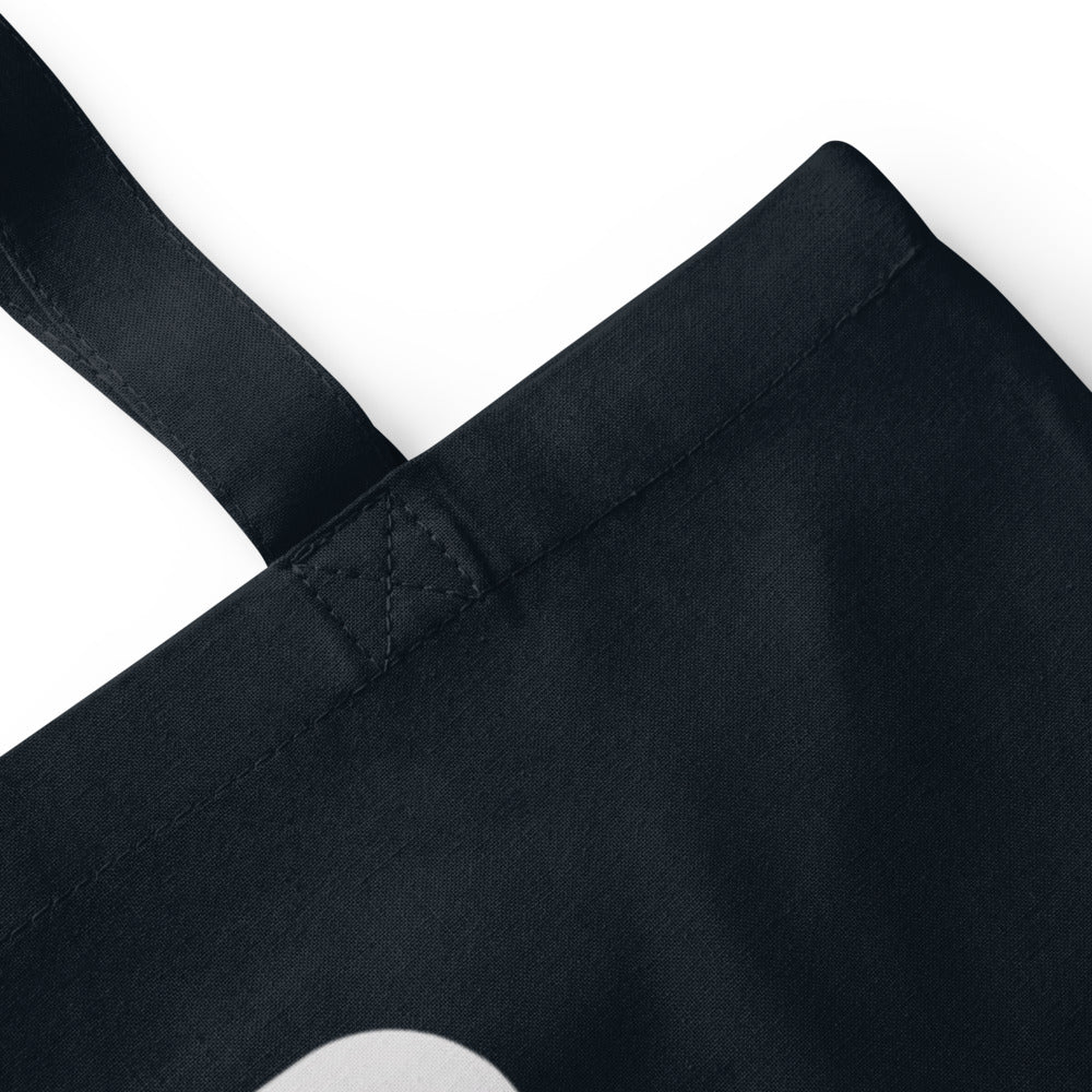 Mahj Night funny mahjong market tote bag — French Navy, detail