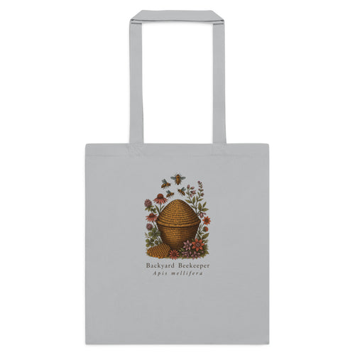 Backyard Beekeeper Tote, Beekeeping Gift Tote, Vintage Bee Field Guide — Apis Mellifera Botanical Tote