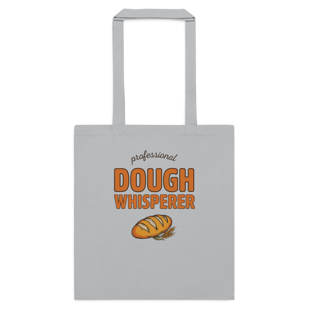 Professional Dough Whisperer funny baker cotton tote bag — Light Grey, flat