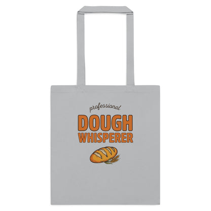 Professional Dough Whisperer funny baker cotton tote bag — Light Grey, flat