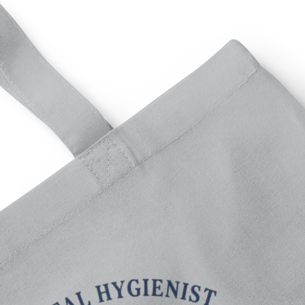 Licensed to Scale registered dental hygienist cotton tote bag — Light Grey, detail