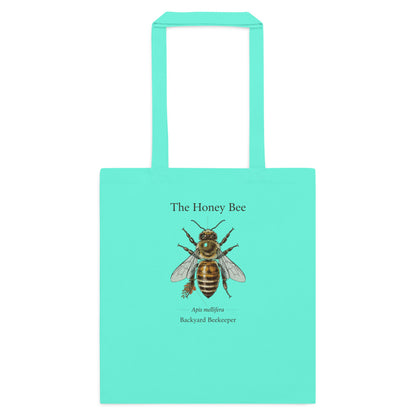 The Honey Bee Apis mellifera anatomical cotton tote bag — Mint, flat