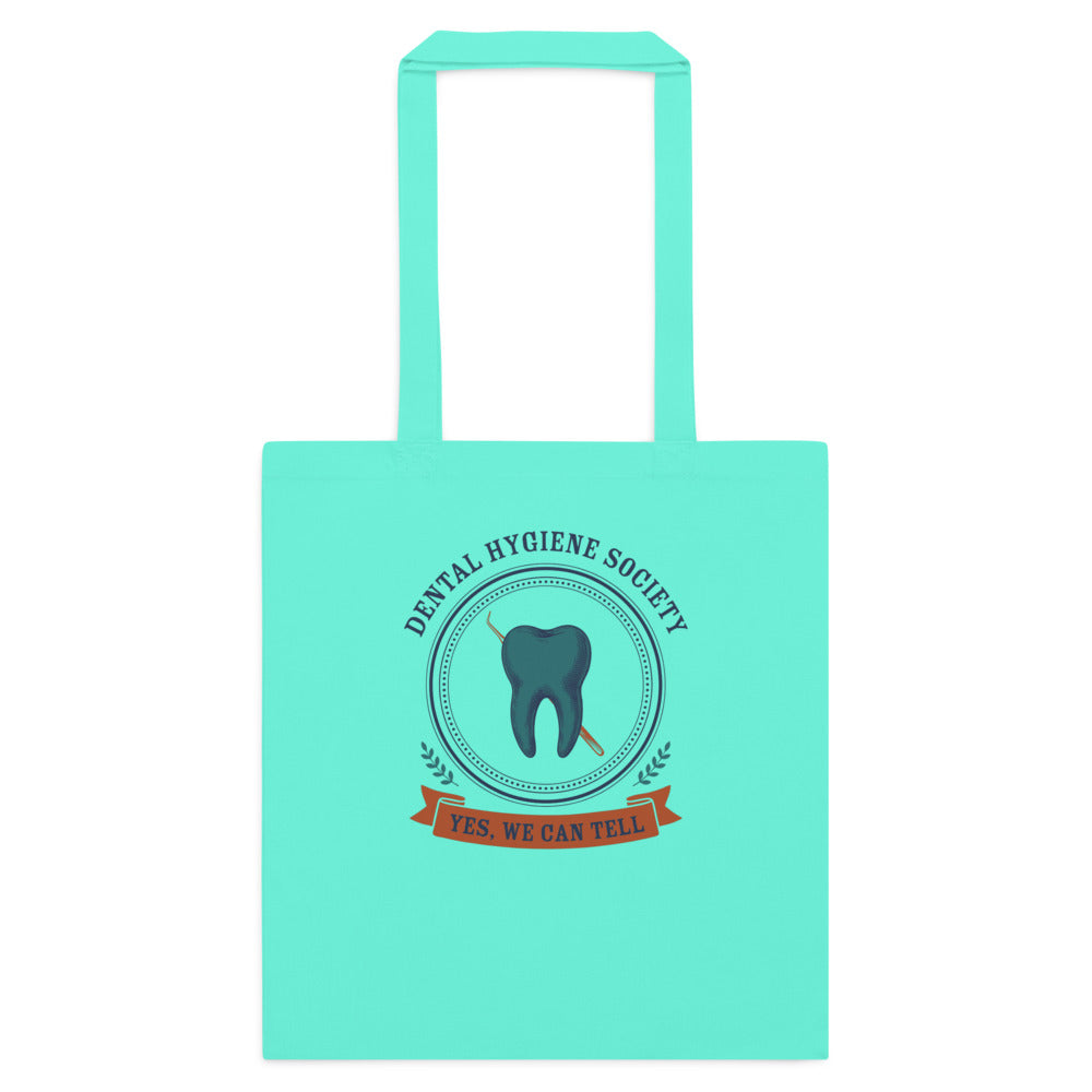 Dental Hygiene Society dental hygienist cotton tote bag — Mint, flat