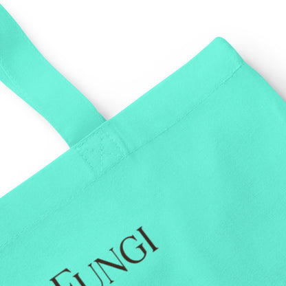 Forest Fungi vintage mushroom field guide tote bag — Mint, detail