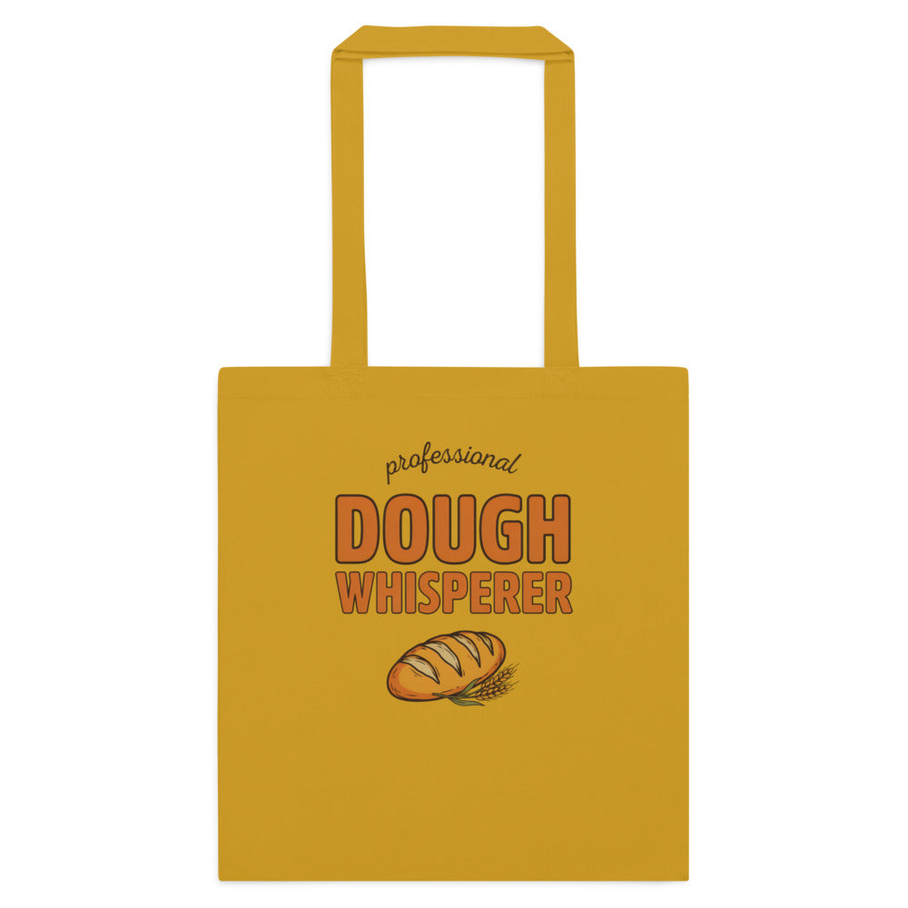 Professional Dough Whisperer funny baker cotton tote bag — Mustard, flat