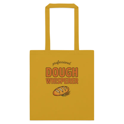 Professional Dough Whisperer funny baker cotton tote bag — Mustard, flat