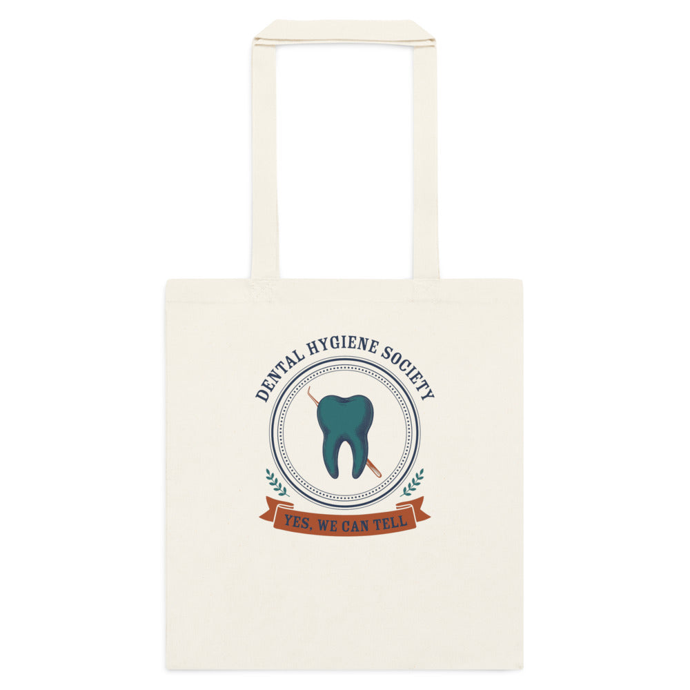 Dental Hygiene Society dental hygienist cotton tote bag — Natural, flat