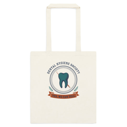 Dental Hygiene Society dental hygienist cotton tote bag — Natural, flat