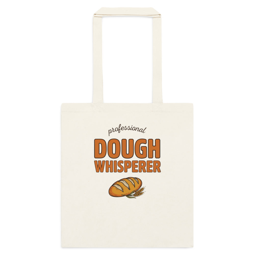 Professional Dough Whisperer funny baker cotton tote bag — Natural, flat
