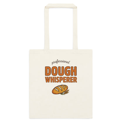 Professional Dough Whisperer funny baker cotton tote bag — Natural, flat