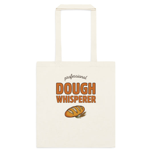 Professional Dough Whisperer funny baker cotton tote bag — Natural, flat