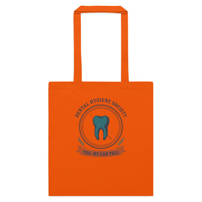 Dental Hygiene Society dental hygienist cotton tote bag — Orange, flat