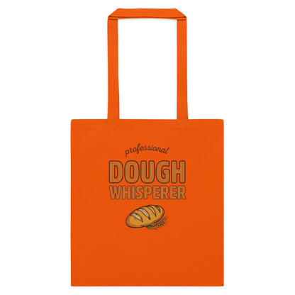 Professional Dough Whisperer funny baker cotton tote bag — Orange, flat