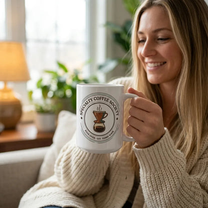 Specialty Coffee Society specialty coffee ceramic mug — lifestyle