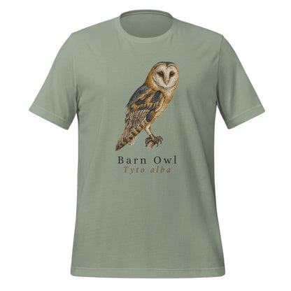 Barn Owl vintage field-guide tee — Sage, front