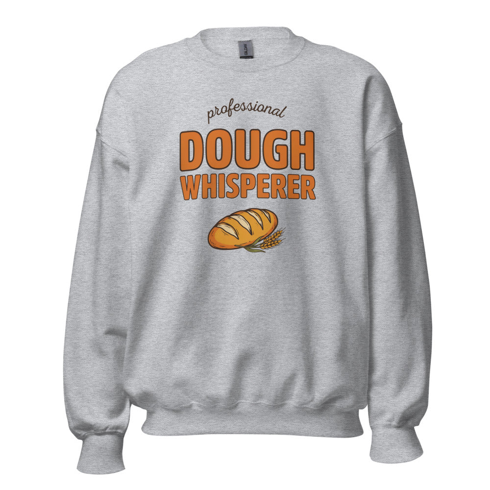 Professional Dough Whisperer funny baker crewneck sweatshirt — Sport Grey, front