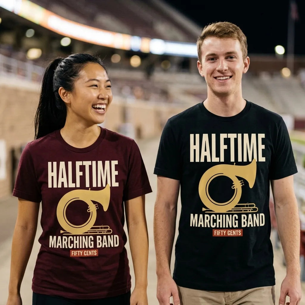 Official Halftime vintage marching band t-shirt — lifestyle