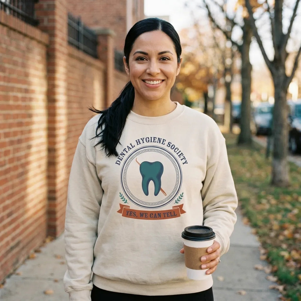 Dental Hygiene Society dental hygienist crewneck sweatshirt — lifestyle