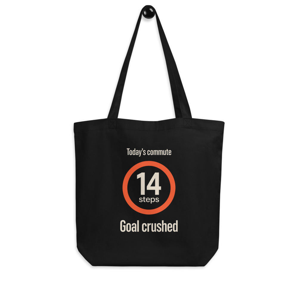 Today's Commute 14 Steps work from home tote bag — Black, hanger