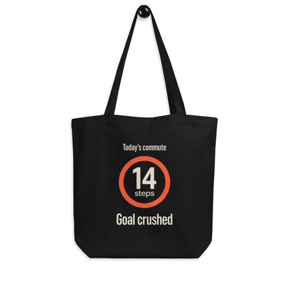 Today's Commute 14 Steps work from home tote bag — Black, hanger