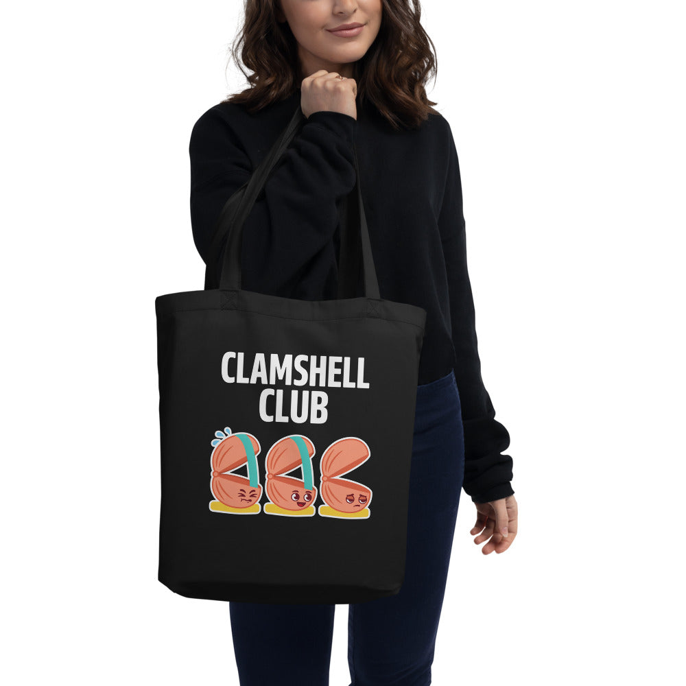 Clamshell Club funny physical therapy tote bag — Black