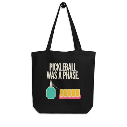 Pickleball Was A Phase funny mahjong tote bag — Black, hanger