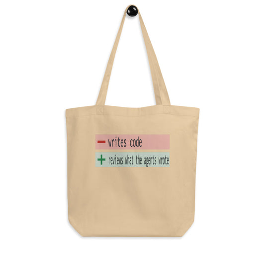 The Diff agentic AI engineer canvas tote bag — Oyster, hanger